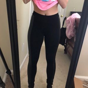 Black leather leggings